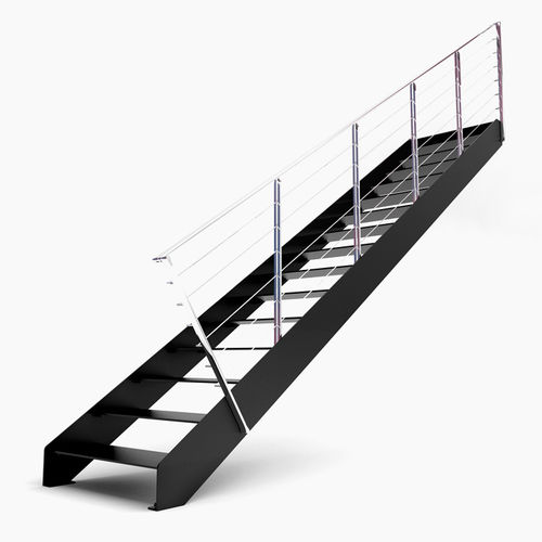 Прямая лестница - L20-2R-GFL - d'OPERA STAIRS - с металлическими ступеньками / металлическая конструкция / современная