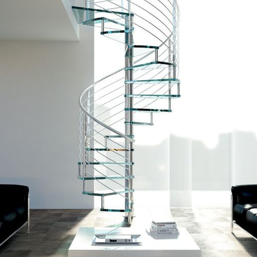 Винтовая лестница - C20-T-GVE - d'OPERA STAIRS - со стеклянными ступеньками / металлическая конструкция / современная