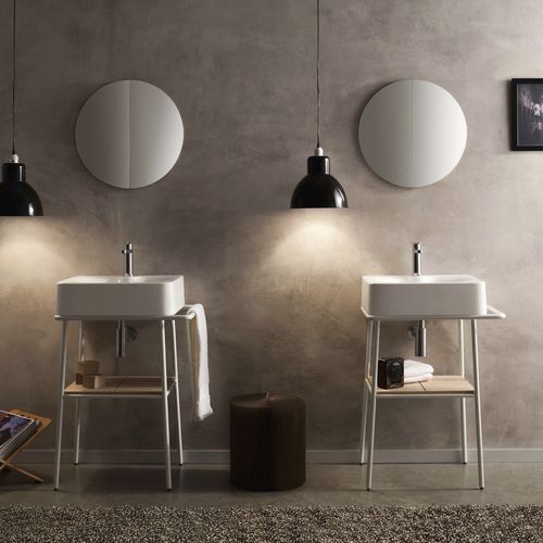 Напольная тумба под умывальник - FUJI - NOVEL BATHROOM FURNITURE - из цельной древесины / из керамики / из металла