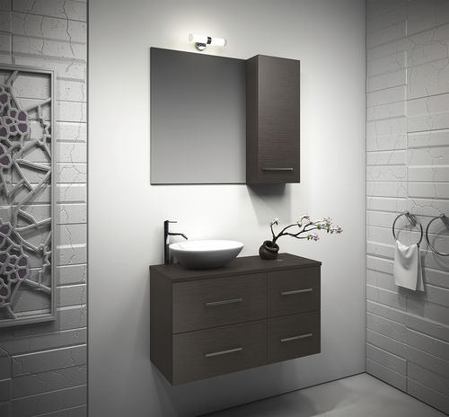 Двойная тумба под умывальник - Tetris 35 - NOVEL BATHROOM FURNITURE - подвесная / из лакированной древесины / из фанерованной древесины