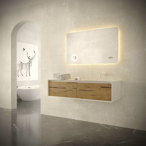 Настенная тумба под умывальник - PLANAR COMP 07 - NOVEL BATHROOM FURNITURE - из дуба / из лакированной древесины / из фанерованной древесины