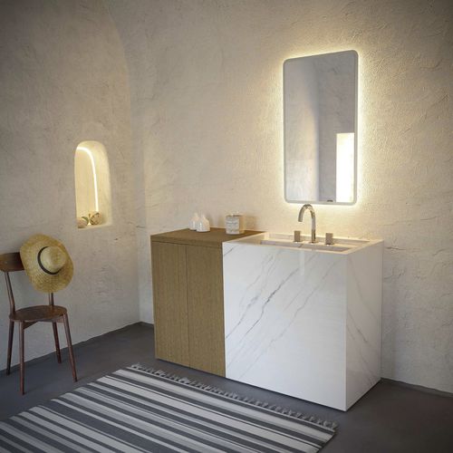 Двойная тумба под умывальник - Cover New Collection - NOVEL BATHROOM FURNITURE - настенная / напольная / из дуба