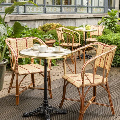 Современный стул для сада - BISTROT - KOK Maison - для наружного применения / из плетеной смолы / с основанием из ротанга