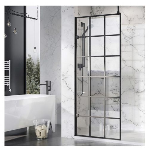 Фиксированная перегородка для душа - BDD-HAR-P0750-A-BK - BAGNODESIGN - из закаленного стекла