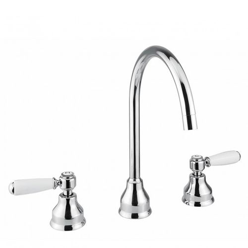 Двухрычажный смеситель для раковины - BDM-MBR-303-W - BAGNODESIGN - настольный / из хромированного металла / для ванной комнаты