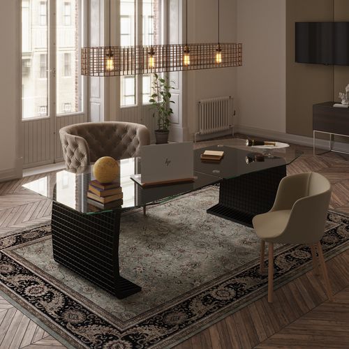 Директорский рабочий стол - LUXURY - Cobermaster Concept - современный / из стекла / для профессионального использования