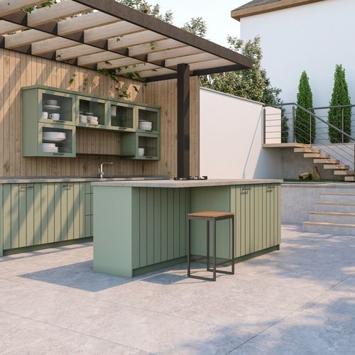 Кухня для наружного применения - C4 - CUBIC OUTDOOR LIVING - современная / из дерева / островного типа