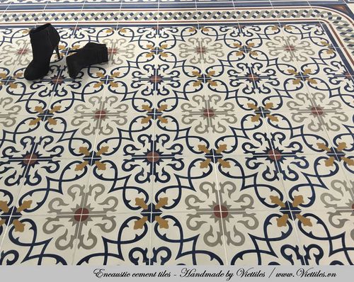 Матовая жесткая плита - V20-296 - Viet Tiles Corporation - для интерьера / напольная / 20x20 см