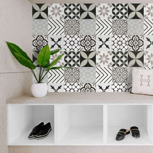 Жесткая плита из цемента - BLACK WHITE - Viet Tiles Corporation - для интерьера / для наружного применения / для ванной комнаты