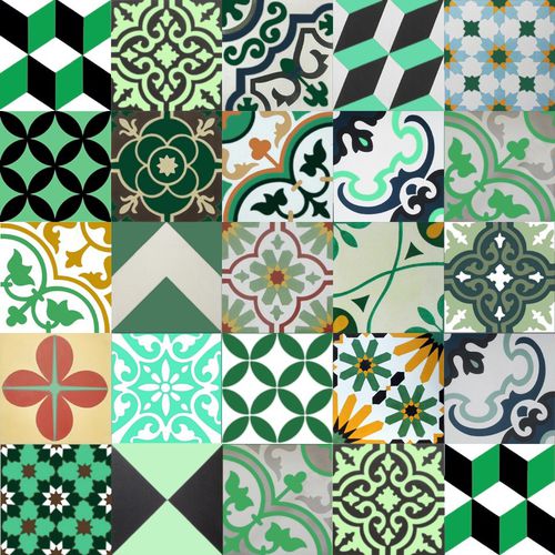 Жесткая плита лоскутное изделие - GREEN - Vietnam cement tile corp - для интерьера / напольная / настенная
