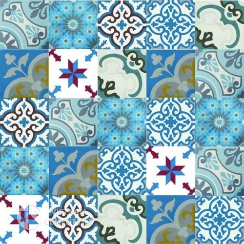 Жесткая плита лоскутное изделие - BLUE LIGHT - Vietnam cement tile corp - для интерьера / напольная / настенная
