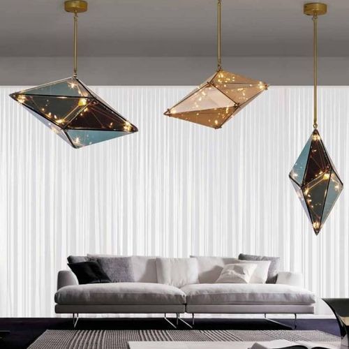 Подвесная лампа - FASHION LOSANGO AMBAR - K-LIGHTING - из алюминия / из стекла / современная