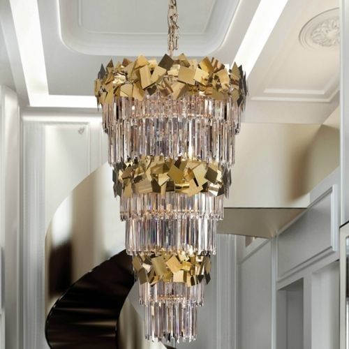 Современная люстра - HEMERA - K-LIGHTING - из кристалла / из нержавеющей стали / 14 лампочек