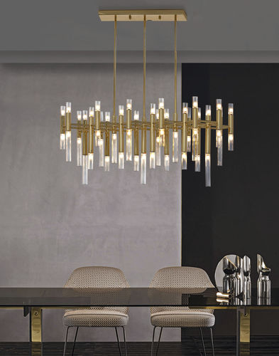 Современная люстра - CROCODILE  - K-LIGHTING - из стекла / из нержавеющей стали / геометрическая