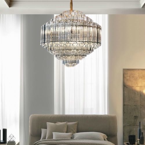 Современная люстра - LUX - K-LIGHTING - из стекла / из нержавеющей стали / 8 лампочек