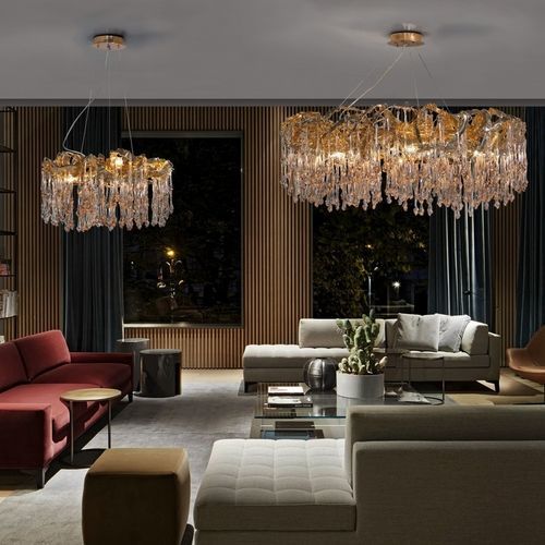Современная люстра - LINE SCULPTURE SMALL - K-LIGHTING - из стекла / из алюминия / 6 лампочек