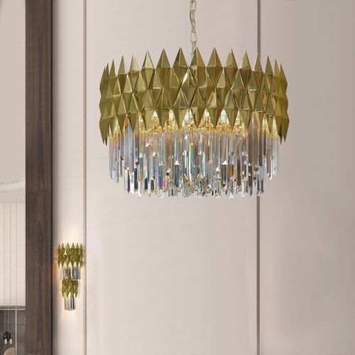 Современная люстра - LINE LUNE MEDIUM - K-LIGHTING - из кристалла / из нержавеющей стали / 12 лампочек