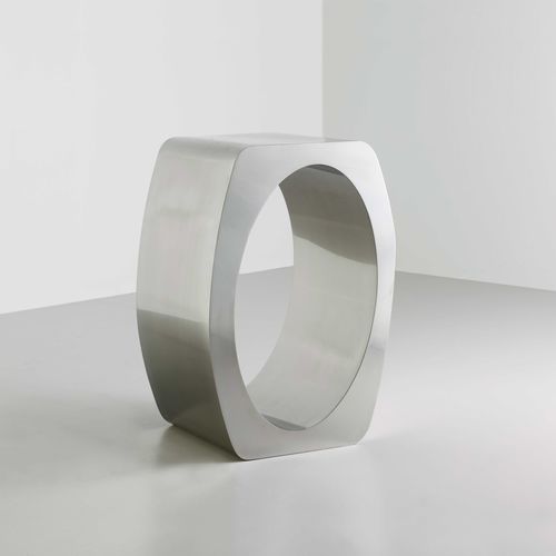 Современный столик на одной ножке - Skye Plinth - TOM FAULKNER - из стали / с основанием из стали / прямоугольный