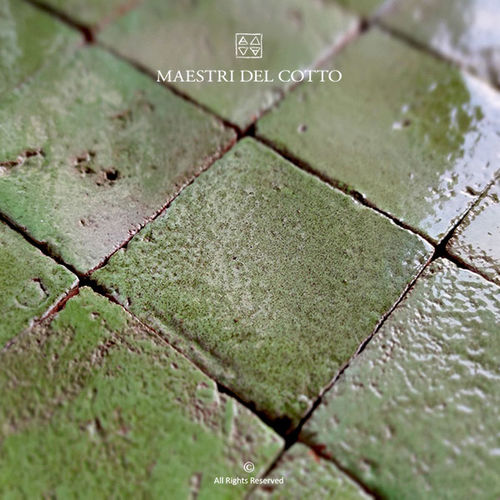 Плитка из терракоты - COTTO SMALTATO VERDE INVECCHIATO - MAESTRI DEL COTTO - эмалевая / для интерьера / для ванной комнаты