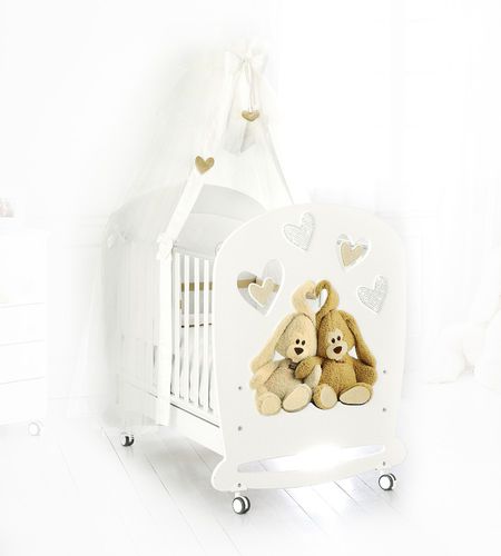 Современная детская кроватка - CREMINO LUX - Baby Expert - на колесиках / из дерева