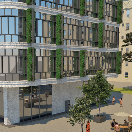 Стабилизированная "зеленая стена" - SKY GARDEN - Green Urban Life GmbH - из живых растений / из модульных панелей / натуральная