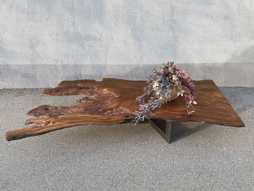 Журнальный столик уникальный дизайн - SAMANEA SAMAN - ARRELART - из цельной древесины / из тропического дерева / с основанием из металла