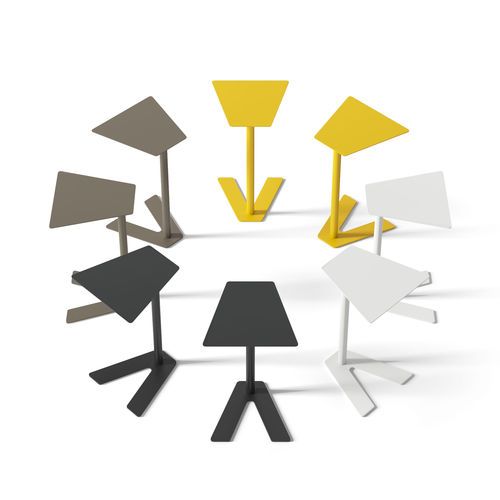 Современный вспомогательный столик - SIDE TABLE Edi & Paolo Ciani Design - ARTE & D SRL - из лакированного металла / трапециевидный / для бытового использования