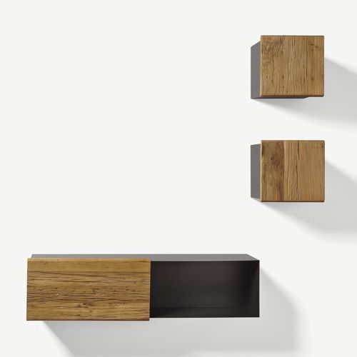 Современная стенка для гостиной - Finissimo  - Nature Design - из дуба / из американского ореха / со встроенным ящиком
