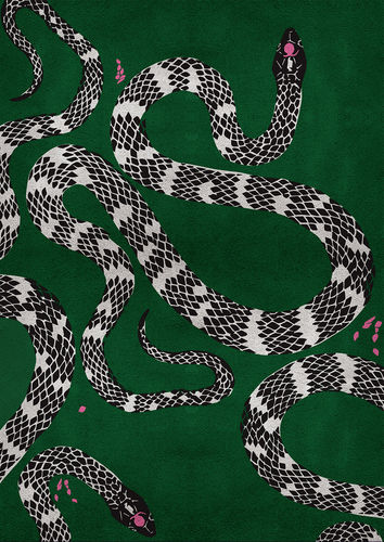 Современный ковер - SNAKE - Rug's Society - с рисунком / из шерсти / из шелка