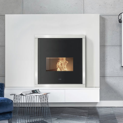 Каминная топка с паровым котлом с 1 поверхностью - PFP 240 GLASS - Klover - на пеллетах / из чугуна / современная