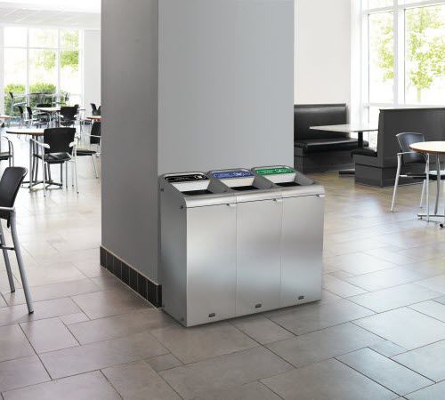 Общественный мусорный контейнер - CONFIGURE™ : 3 - Rubbermaid Commercial Products - с сортировкой / из нержавеющей стали / без крышки