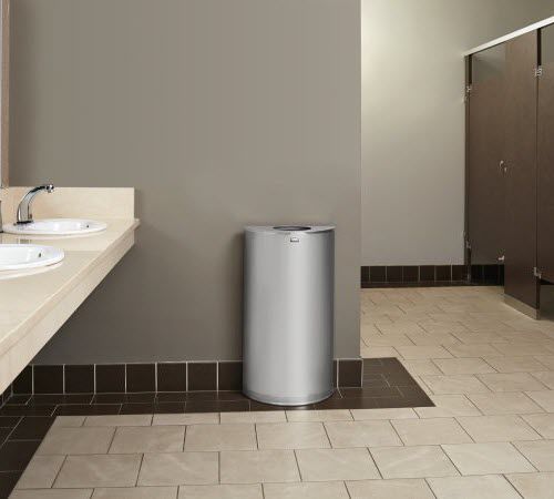 Общественный мусорный контейнер - HALF ROUND : OPEN TOP - Rubbermaid Commercial Products - из металла / современный / для профессионального использования
