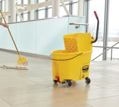 Тележка для домашнего хозяйства - WAVEBRAKE® : SIDE-PRESS BUCKETS AND WRINGERS, DRAIN - Rubbermaid Commercial Products - для профессионального использования / из пластика