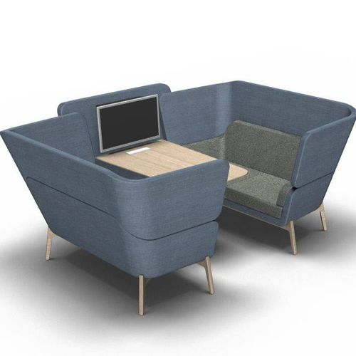 Современный диван -  HARC BOOTH - Ocee Design - из ткани / с высокой спинкой / для концентрации внимания