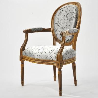 Cтул медальон - Chaises and Co - в стиле Людовика XVI / для интерьера / из ткани
