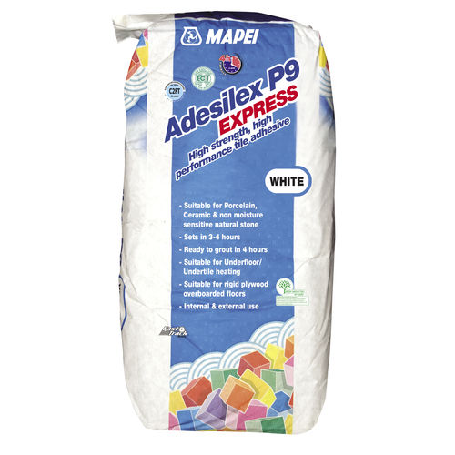 Клей для керамической плитки для цементирования - ADESILEX P9 EXPRESS - MAPEI GB - для плиточного пола / для цемента / с быстрым захватом