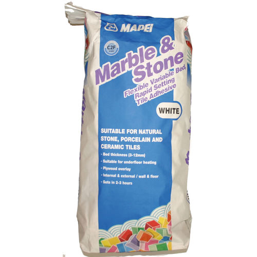 Клей для керамической плитки для цементирования - MARBLE & STONE - MAPEI GB - для плиточного пола / для цемента / с быстрым захватом