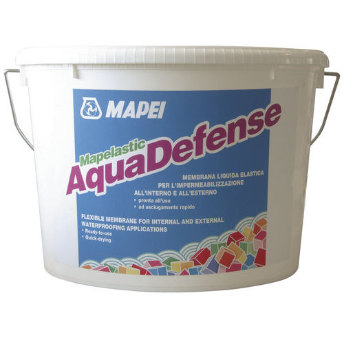 Жидкая гидроизоляция для балкона - MAPELASTIC AQUADEFENSE - MAPEI GB - для душа / синтетическая / гибкая