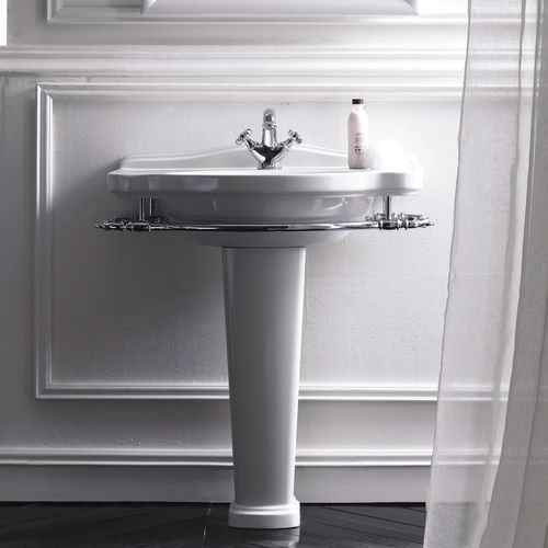 Раковина на ножке - VOLDA - Albion Bath Co - из фарфора / со встроенной столешницей / со встроенными полотенцесушителями
