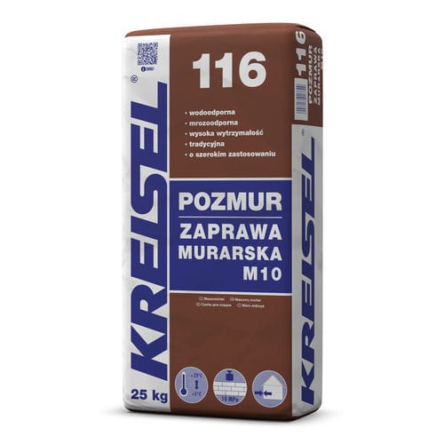 Клейкий строительный раствор - POZMUR 116 M10 - Kreisel - непромокаемый / укрепительный / для металлической арматуры