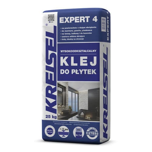 Цементный клей для плиточного пола - EXPERT 4 - Kreisel - для фасада / для бассейна / для покрытия для стен