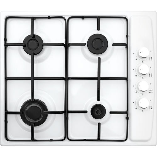 Газовая варочная панель - 410 WHITE - Kumtel & Luxell - 4 конфорки / встраиваемая / с поворотными регуляторами
