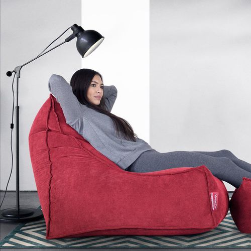 Современное кресло-мешок - LPLOUNGBBFLKRED / LPLOUNGBBFLKPIN - Big Bertha Original™ - из ткани / красное