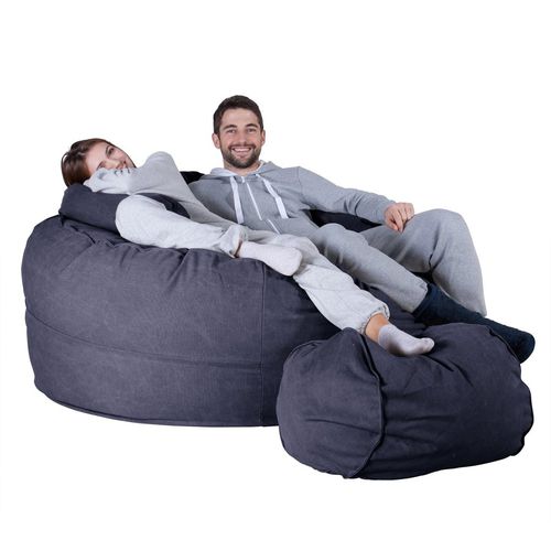 Современное кресло-мешок - LPC1000MFBBDENNAV - Big Bertha Original™ - текстильное / синее / двойное
