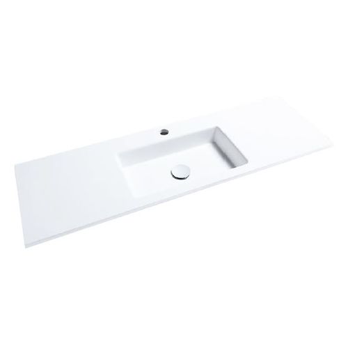 Встраиваемая раковина - MINI-F39 - Decosan - из Solid Surface / со встроенной столешницей / прямоугольная