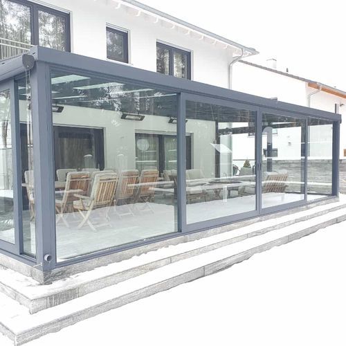 Самонесущая пергола - WINTER GARDEN - BYART GROUP - пристроенная к зданию / из алюминия / стеклянная крыша