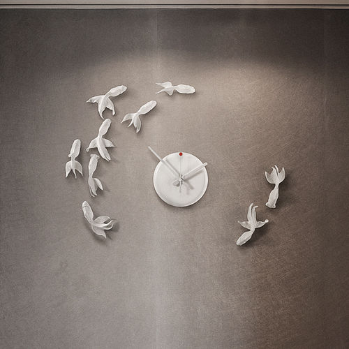 Часы уникальный дизайн - GOLDFISH X CLOCK - Haoshi - настенный / аналоговый / из полимера