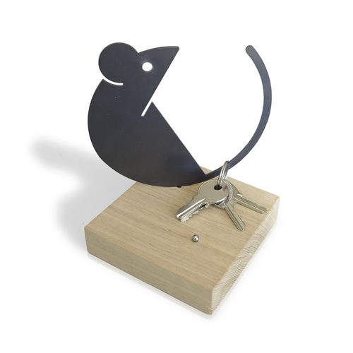 Коробка для карманных вещей из окрашенной стали - MOUSE - dESIGNoBJECT - из натурального дуба
