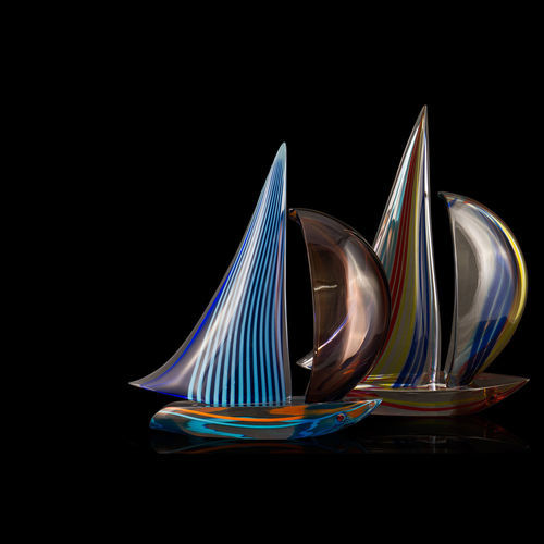 Скульптура из дутого стекла - SAIL BOAT - Alberto Dona - отдельностоящая / для профессионального использования / многоцветная