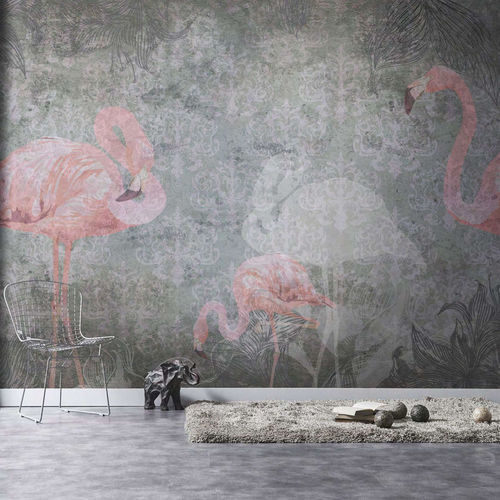 Современный обои - FLAMINGO - WallyArt - из нетканых материалов / из стекловолокна / виниловый